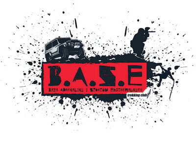 Logo B.A.S.E. Katowice - poligonu paintballowego, katowice Dąbrówka, Żwirowa 5