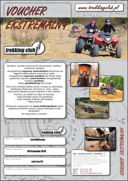 voucher na prezenty świąteczne, bon na quada na urodziny,